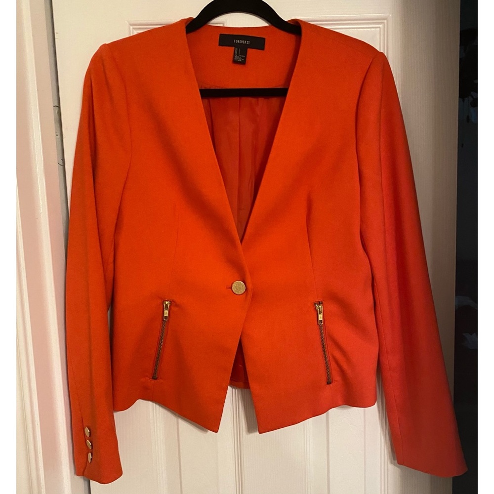 F21 orange blazer